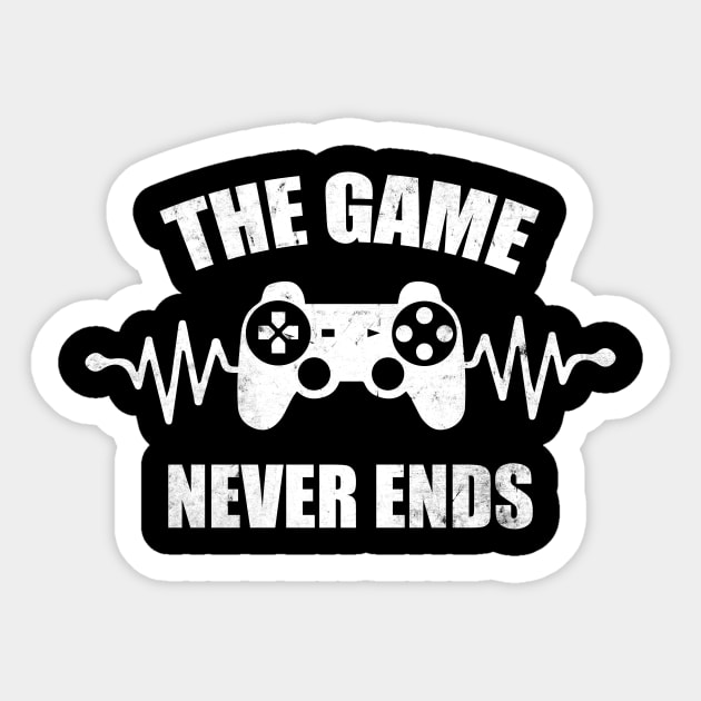 game never ends heartbeat controller gamer quote gaming Sticker by jodotodesign